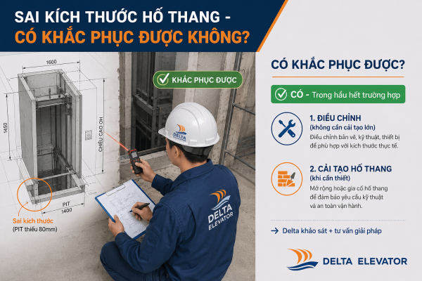 Sai kích thước hố thang có thể khắc phục bằng nhiều giải pháp kỹ thuật phù hợp