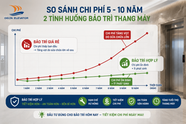 So sánh chi phí bảo trì thang máy giá rẻ và giá hợp lý sau nhiều năm