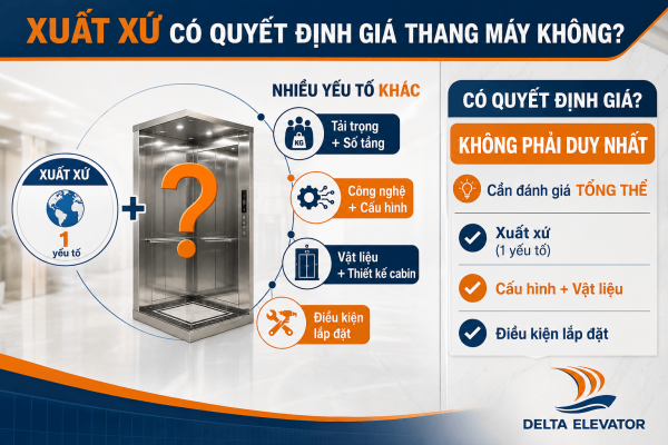 Xuất xứ có phải yếu tố quyết định duy nhất đến giá thang máy hay không