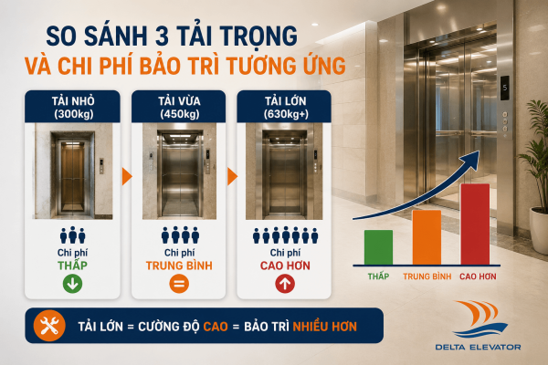Tải trọng thang máy ảnh hưởng đến chi phí bảo trì định kỳ