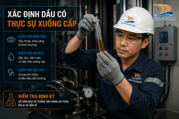 KTV Delta kiểm tra tình trạng dầu có xuống cấp hay không