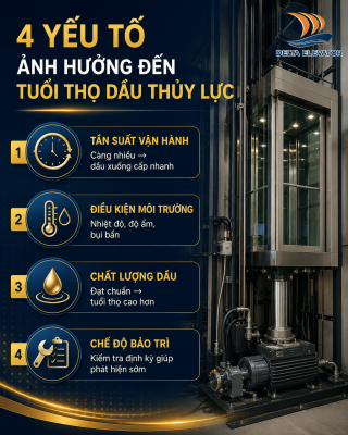 4 Yếu tố ảnh hưởng đến chu kỳ thay dầu thang máy thủy lực