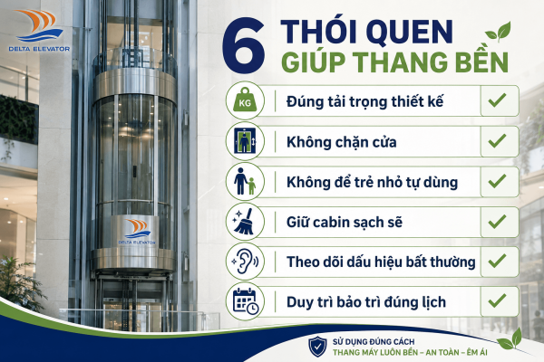 6 Thói quen sử dụng giúp kéo dài tuổi thọ thang máy trục vít hiệu quả