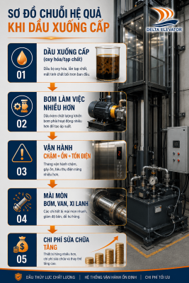 Chuỗi hệ quả khi dầu thủy lực xuống cấp không được thay đúng thời điểm