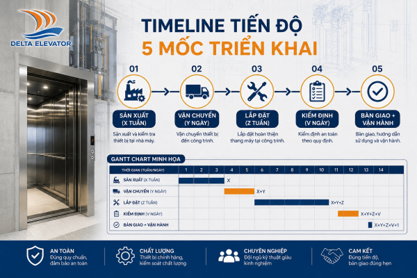 5 Mốc tiến độ quan trọng cần được ghi rõ trong hợp đồng lắp thang máy