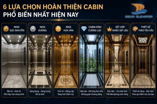 6 Lựa chọn hoàn thiện cabin thang máy phổ biến cho gia đình