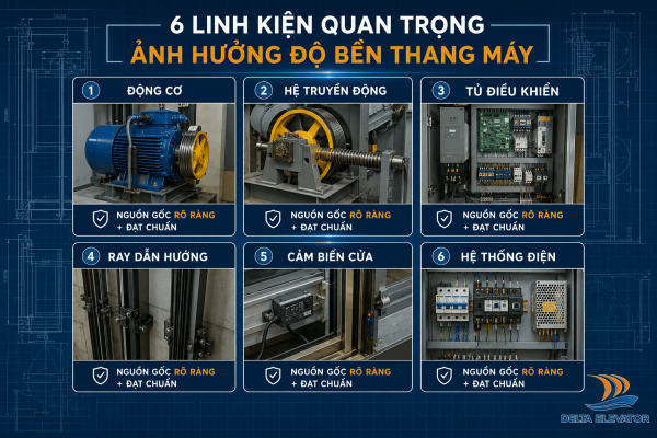 6 Linh kiện quan trọng ảnh hưởng đến tuổi thọ và độ bền của thang máy
