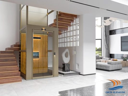 Thang máy gia đình cabin kính có thực sự đẹp và bền cho ngôi nhà hiện đại