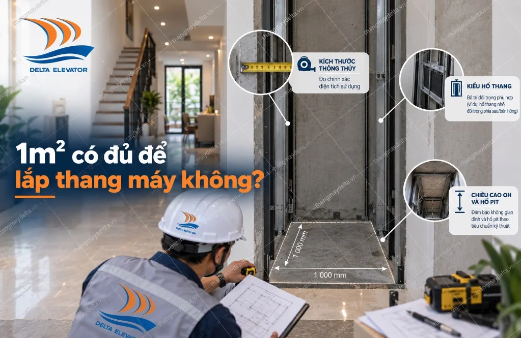 1m² có đủ để lắp thang máy không? Diện tích tối thiểu để lắp đặt thang máy là bao nhiêu? 1m² có đủ để lắp thang máy không? Diện tích tối thiểu để lắp đặt thang máy là bao nhiêu?