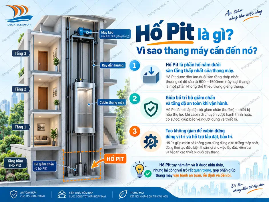 Hố Pit là gì và vì sao thang máy cần đến nó? Hố Pit là gì và vì sao thang máy cần đến nó?