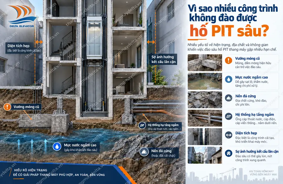 Vì sao nhiều công trình không đào được hố PIT sâu? Vì sao nhiều công trình không đào được hố PIT sâu?